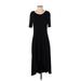 H By Halston Casual Dress - A-Line: Black Solid Dresses - Women's Size Small