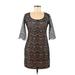 Guess Casual Dress - Sheath Scoop Neck 3/4 sleeves: Brown Dresses - New - Women's Size 8