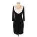 Calvin Klein Cocktail Dress - Sheath Cowl Neck 3/4 sleeves: Black Color Block Dresses - Women's Size 4