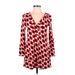 Diane von Furstenberg Casual Dress: Red Print Dresses - Women's Size 0
