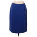 Evan Picone Casual Skirt: Blue Solid Bottoms - Women's Size 12 Petite