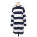Old Navy Casual Dress - Shift Crew Neck Long sleeves: White Color Block Dresses - Women's Size Small