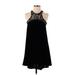 Ecote Casual Dress - A-Line High Neck Sleeveless: Black Print Dresses - Women's Size X-Small