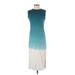 Universal Thread Casual Dress - Sheath: Teal Color Block Dresses - Women's Size X-Small