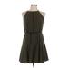 Elorie Casual Dress - A-Line: Green Solid Dresses - Women's Size Large