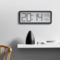 Horloge Murale Numérique LCD Électronique Multifonctionnelle Alarme de Température et d'Humidité