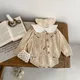 MILANCEL-Ensemble de vêtements pour bébé fille broderie de fleurs pulls en tricot beige costume