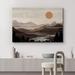 IDEA4WALL Western Wood Effect Landscape River Mountain Rangeest Nature Abstract Farmhouse Wall Decor Bedroom On Canvas Print Metal in Brown | Wayfair