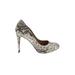 Steve Madden Heels: Pumps Stilleto Boho Chic Ivory Snake Print Shoes - Women's Size 7 1/2 - Round Toe