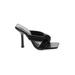 Boohoo Mule/Clog: Slip-on Stilleto Cocktail Party Black Print Shoes - Women's Size 5 - Open Toe
