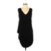 Clara Sun Woo Casual Dress - Shift V Neck Sleeveless: Black Solid Dresses - Women's Size X-Small