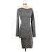 Joe Fresh Casual Dress - Sweater Dress: Gray Marled Dresses - Women's Size X-Small