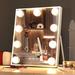 Mercer41 Misao Accent Mirror w/ Lights, Hollywood Makeup Mirror w/ 3 Colors, Make-up Mirror w/ 9 LED Bulbs Metal | 11.8 H x 9.8 W x 3 D in | Wayfair