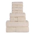 Latitude Run® Alcesta Chevron Zero Twist Solid & Jacquard Cotton 8 Piece Bathroom Towel Set 100% Cotton in Gray/White | 30 W in | Wayfair