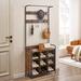 17 Stories Shaylei Iron Freestanding 7 - Hook Coat Rack Metal in Brown/Gray | 70.87 H x 11.81 W x 31.5 D in | Wayfair