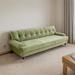 Rosdorf Park Kenaria 78.74" Recessed Arm Sofa Microfiber/Microsuede in Green | 35.43 H x 78.74 W x 33.46 D in | Wayfair