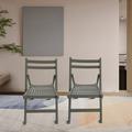 Gracie Oaks Nezperce Manufactured Wood Patio Folding Chair Folding Chair in Gray | 31.01 H x 17.31 W x 22.81 D in | Wayfair