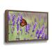 Ebern Designs English Lavender & Butterfly by Julie Peterson - Print on Canvas Metal in Green/Indigo | 24 H x 32 W x 2 D in | Wayfair