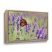 Ebern Designs English Lavender & Butterfly by Julie Peterson - Print on Canvas in Green/Indigo | 14 H x 18 W x 2 D in | Wayfair