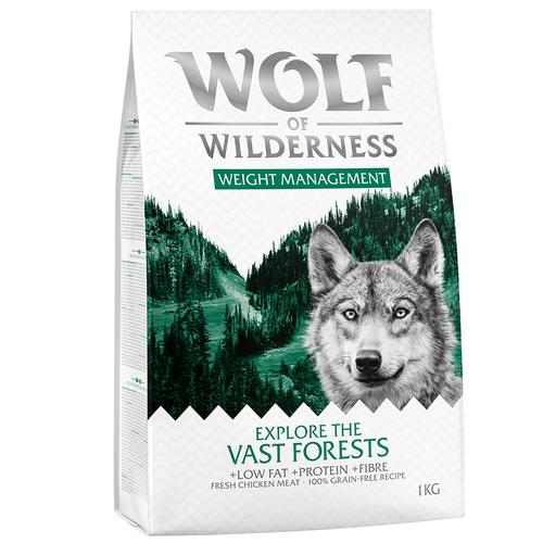 3 + 1 gratis! 4 x 1 kg Wolf of Wilderness - Explore The Vast Forests - Huhn (Weight Management)