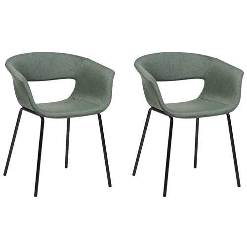 Esszimmerstühle 2er Set Dunkelgrün mit Schwarzen Beinen Modernes Design für Esszimmer Essbereich Küche Wohnzimmer