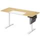 Bureau assis-debout 140 cm effet bois jaune pastel