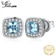 JewelryPalace Cushion Cut Natural Sky Blue Topaz 925 Sterling Silver Stud Earrings For Women Gift