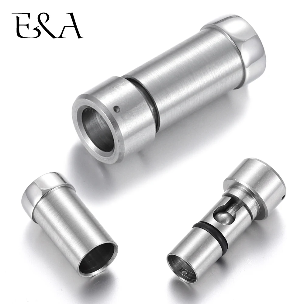 Foro di chiusura a baionetta in acciaio inossidabile Bracciale con cordoncino in pelle da 6 mm Fibbia con chiusura a baionetta Collana fai da te Forniture per la creazione di gioielli
