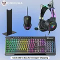 Onikuma Gaming Headset mit dynamischem RGB Licht abnehmbare Katzen ohren Maus halter Esport Paket