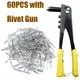 60pcs 2.4/3.2/4.0/4.8mm Blind Rivets Assortment Kit Heavy Duty Riveter Set Pop Rivet Gun Hand Tools