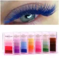 Lashprofessor Pink Red Green Blue Purple Yellow Eyelash Extensions Makeup Gradient Colored Russian