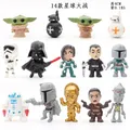 Movie Star Wars 14Pcs/Set The Force Awakens Yoda Master BB8 BB9E Robot Clone Troopers Action Figure