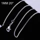 5pcs/Lot 925 Sterling Silver Box Chain Women Necklace 1MM/ Long 16-24 Inch Chain Silver Charm