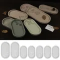 Diy Dripping Plaster Mould Cement Print Carved Rose Butterfly Oval Saucer Silicone Mold for Concrete