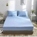 Sábana elástica doble y 2 fundas de almohada 160x200 para cama de café con leche