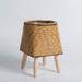 NUOLUX Flower Planter Basket Weaving Wood Flower Pot Indoor Planter Decor With Stand