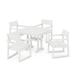 POLYWOOD EDGE 5-Piece Farmhouse Dining Set With Trestle Legs in White