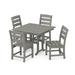 POLYWOOD Lakeside Side Chair 5-Piece Farmhouse Dining Set in Slate Grey
