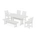 POLYWOOD Chippendale 6-Piece Dining Set with Trestle Legs in White