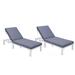 330 lbs Chelsea Modern Outdoor Weathered Grey Chaise Lounge Chair with Cushions Blue