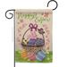 Happy Easter Colorful Basket Eggs Springtime Double-Sided Decorative Garden Flag Multi Color