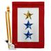 28 x 40 in. Gold & Two Blue Stars House Flag Set Armed Forces Military Service Double-Sided Decorative Vertical Flags & Decoration Banner Garden Yard Gift