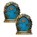 2PCS Decoration Outdoor Fairy Door Miniature Fairy Doors Kit For Walls And Trees Fairy Doors For Trees Outdoor Garden Statues Fairy Doors Yard Art Sculpture For Outdoor Decorations