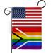 G149032-BO US Gay Garden Flag of South Africa Garden Support Pride 13 x 18.5 in. Double-Sided Decorative Vertical Garden Flags for House Decoration Banner Yard Gift