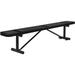 8 ft. Outdoor Steel Flat Bench with Perforated Metal - Black