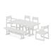 POLYWOOD EDGE 6-Piece Farmhouse Dining Set in White