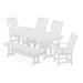 POLYWOOD Vineyard 6-Piece Dining Set with Bench in White