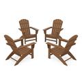 POLYWOOD Nautical 4-Piece Adirondack Conversation Set in Teak