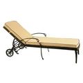 Contemporary Modern Mesh Lattice Outdoor Patio Garden Aluminium Pool Chaise Lounge with Wheels & Cushion Bronze