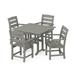 POLYWOOD Lakeside 5-Piece Farmhouse Dining Set in Slate Grey